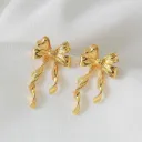 Aretes con diseño de corbata de moño 160917