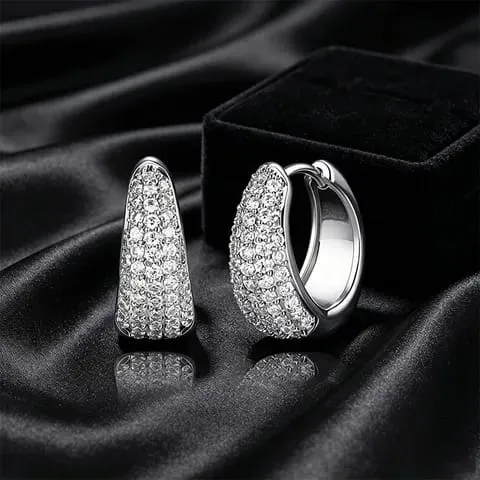 Aretes Xuping patron geométrico y circonita 160942