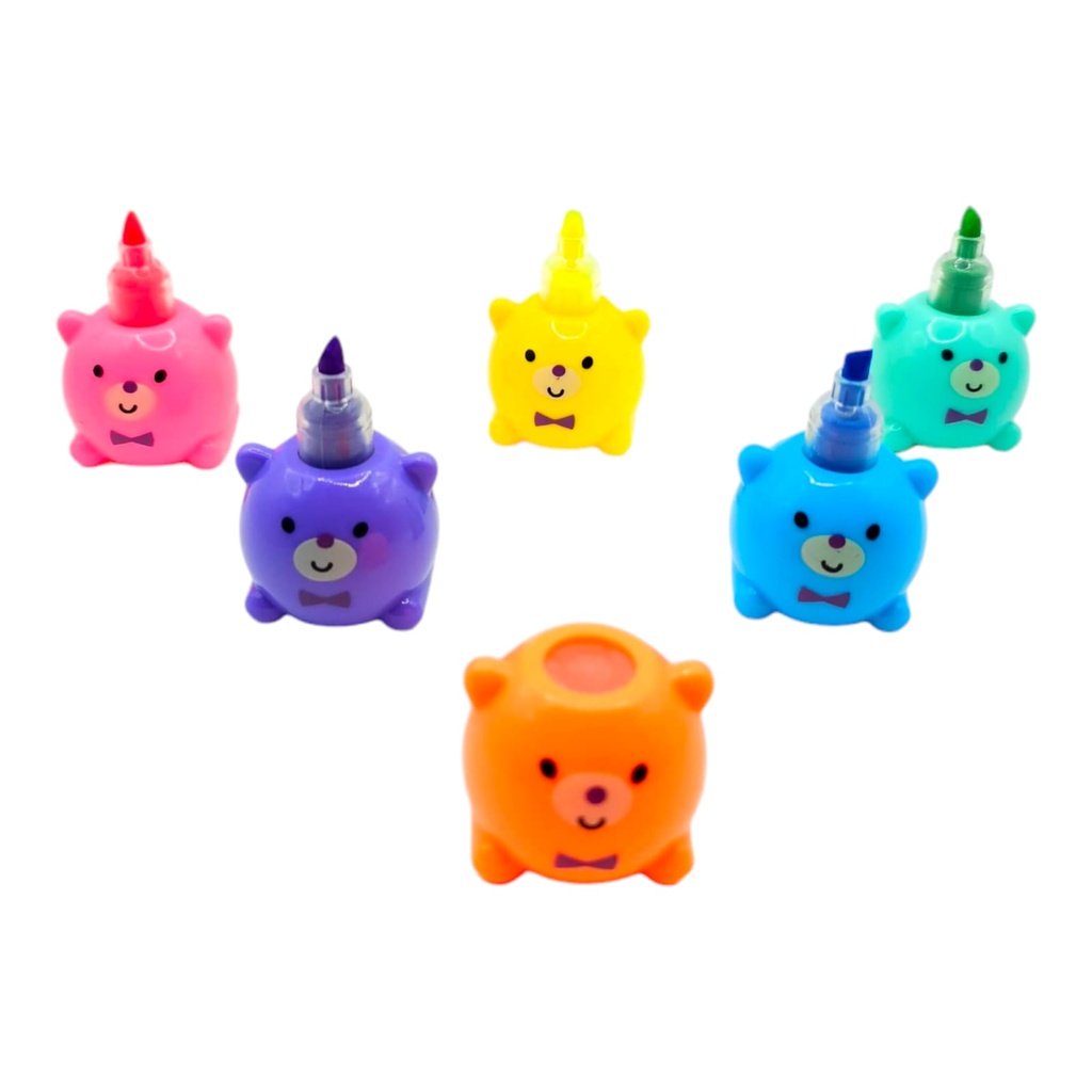 Resaltador 6 colores gatito 304