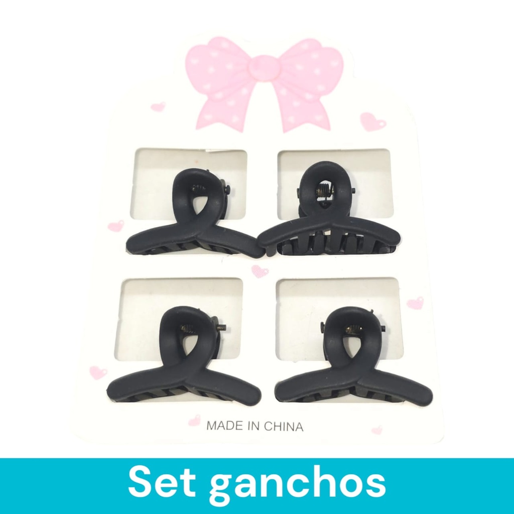 Set gancho p/cabello negro 23261