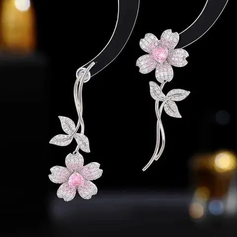 Aretes con patron de flores y circonita estilo pastoral 160919