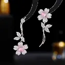 Aretes con patron de flores y circonita estilo pastoral 160919