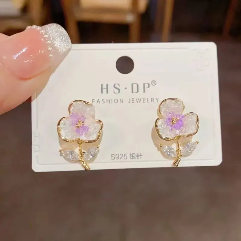 Aretes con deseño de flores 160906