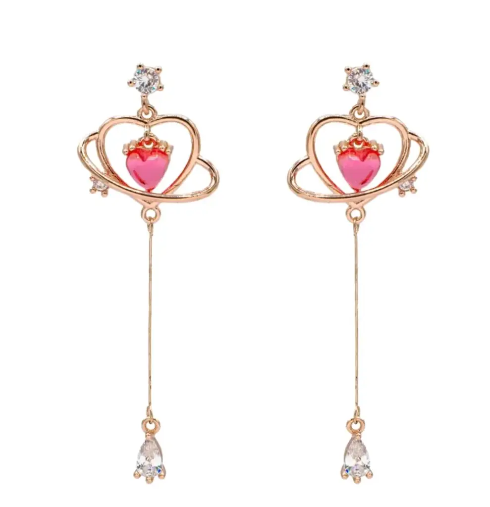 Aretes corazón galáctico fantasía 2642408