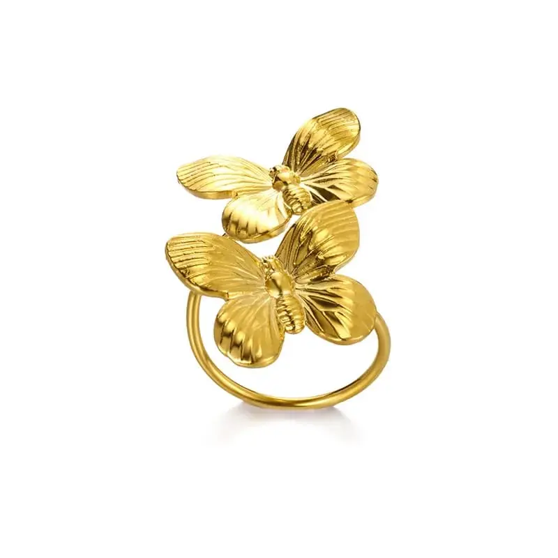 Anillo mariposa retro de acero/inoxidable 531811