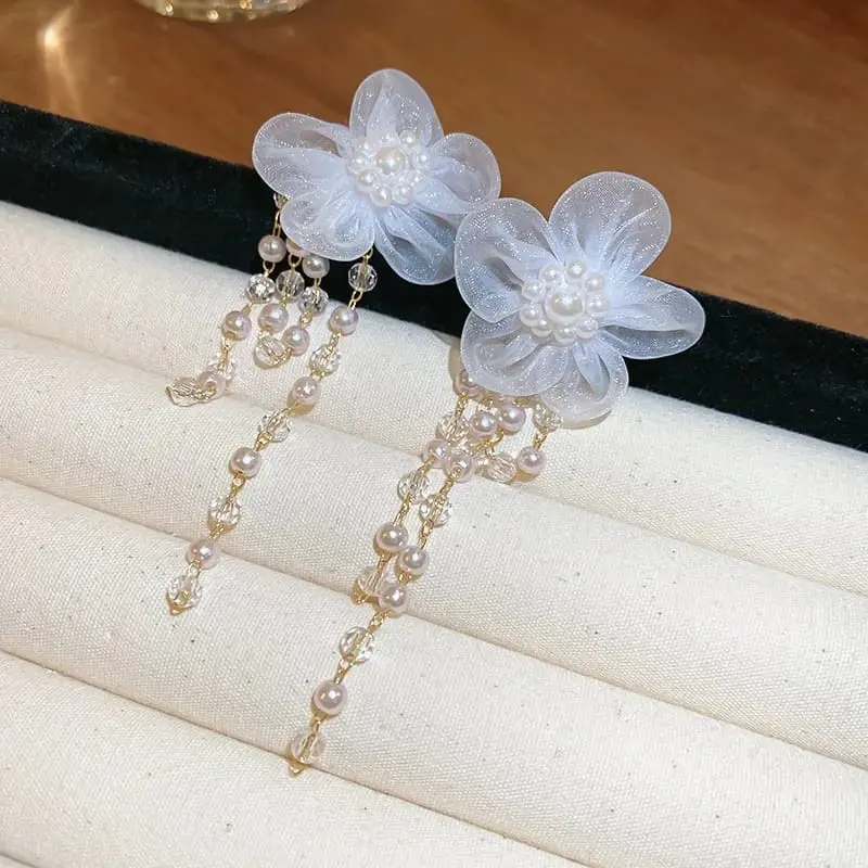 Aretes borla colgante de fantasía fina 2504604