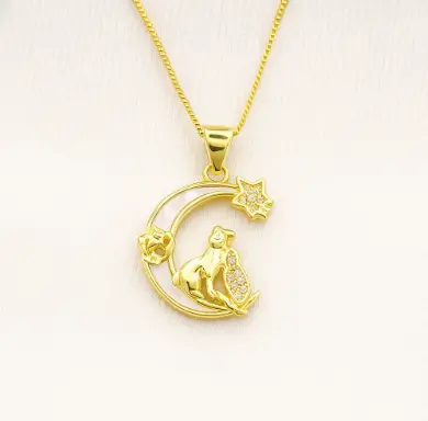 Collar luna y mascotas de acero/titanio 2561715