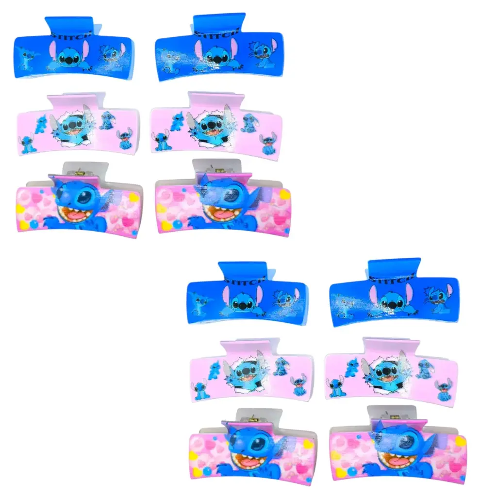 Docena gancho p/cabello grande Stitch 268