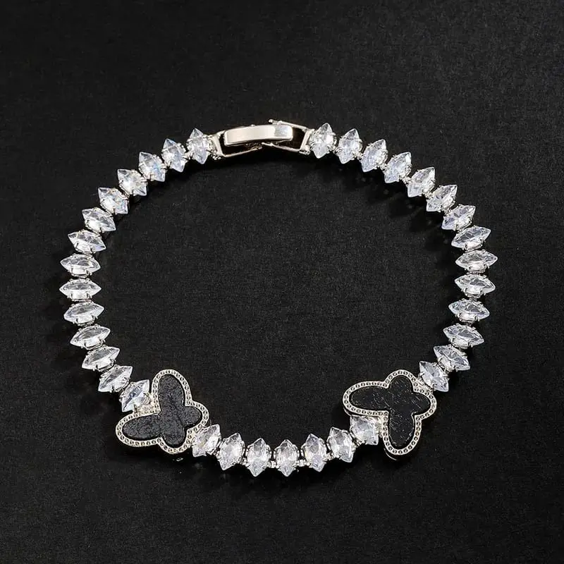 Pulsera doble mariposa bicolor cobre 260122