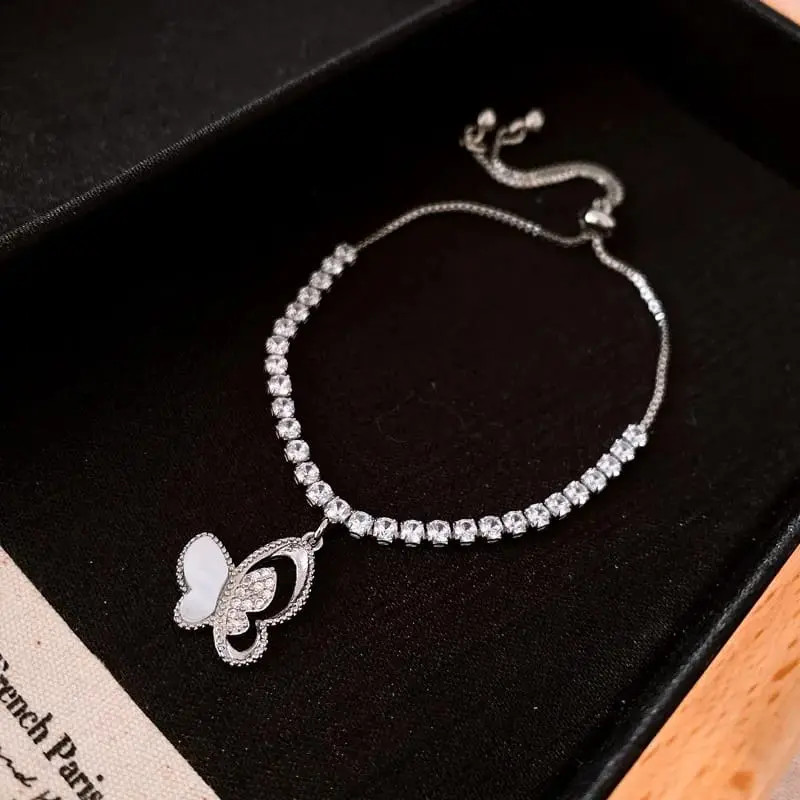 Pulsera mariposa y cristal aleación 260144