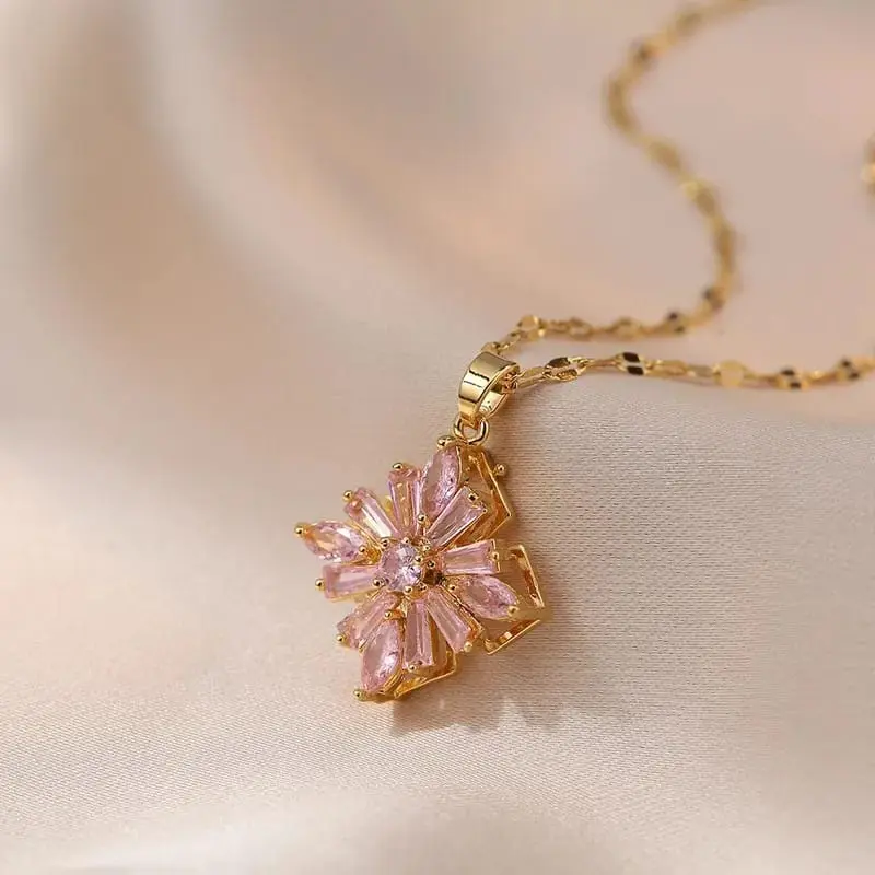 Collar giratorio bohemio de acero/titanio 260140 (Rosa)