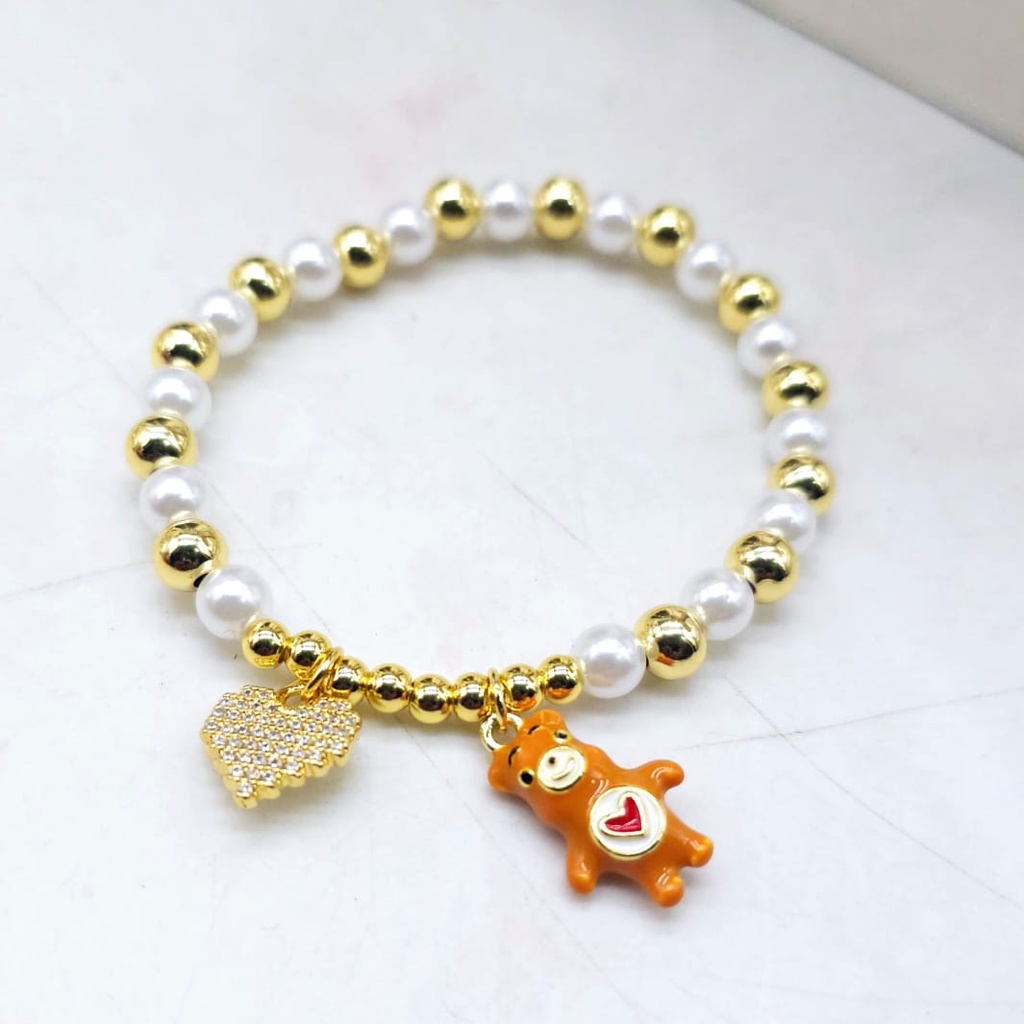 Brazalete cariñosito esmaltado de cobre 532813