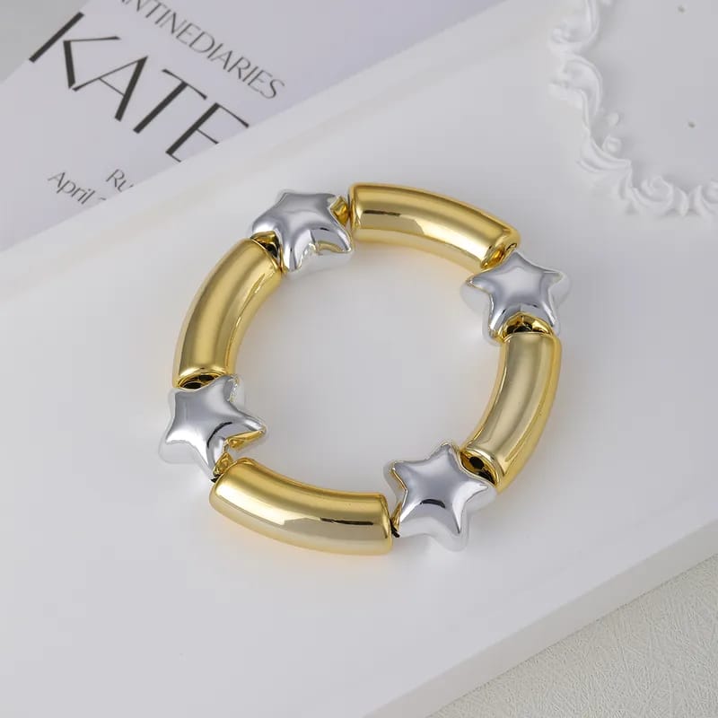 Brazalete moda estrella grande de acrílico 12151