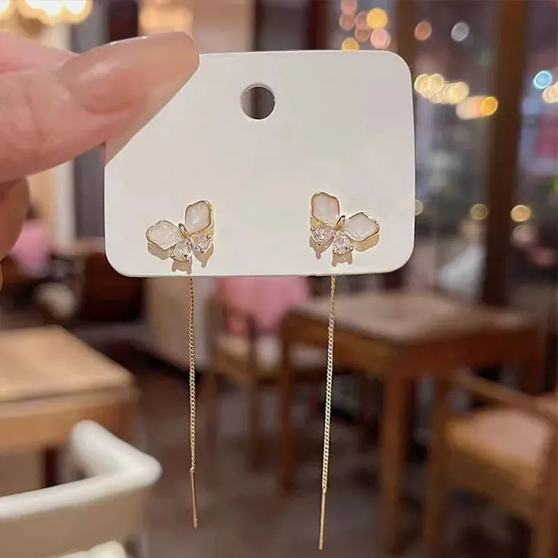 Aretes de gota diseño mariposa   160913