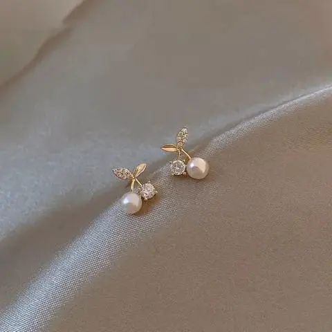 Aretes cereza con perla fantasía 264714