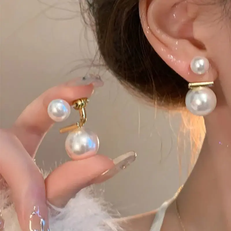 Aretes doble perla blanca fantasía 264721