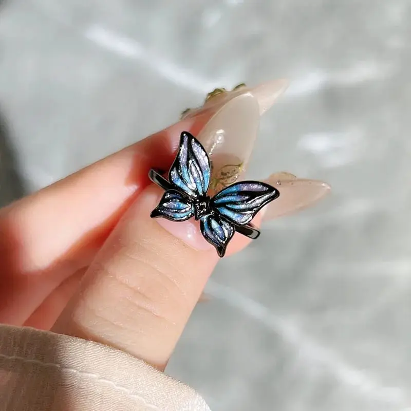 Anillo ajustable negro con color fantasía 264726