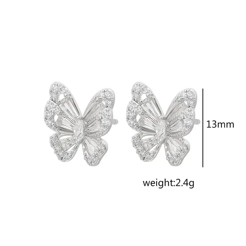 Pendientes mariposa blanca Xuping cobre 264729