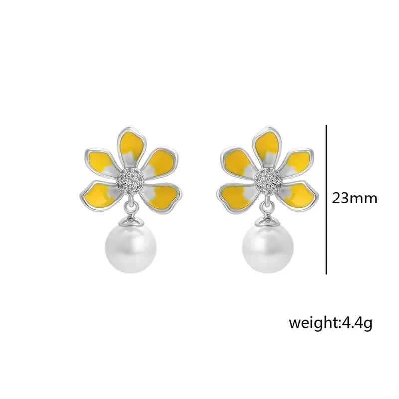 Aretes flor amarilla Xuping cobre 264733