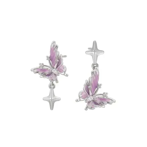 Aretes mariposa lila Xuping de cobre 264734