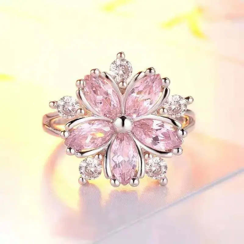 Anillo flor rosa talla NO.7 cobre 264736
