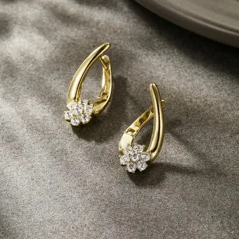 Aretes Xuping flor cristal cobre 2642430