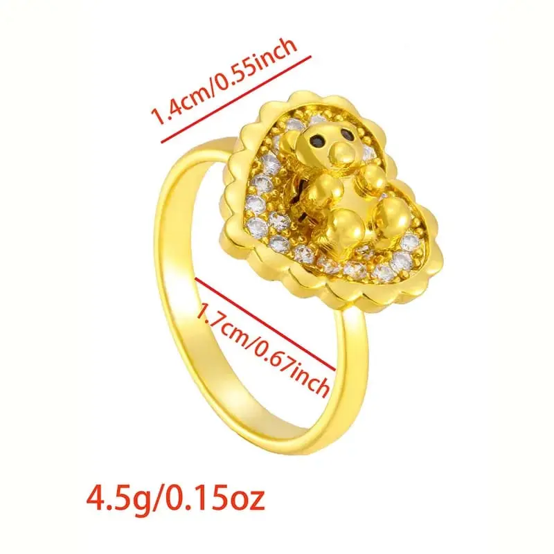 Anillo giratorio osito corazón cobre 2642435