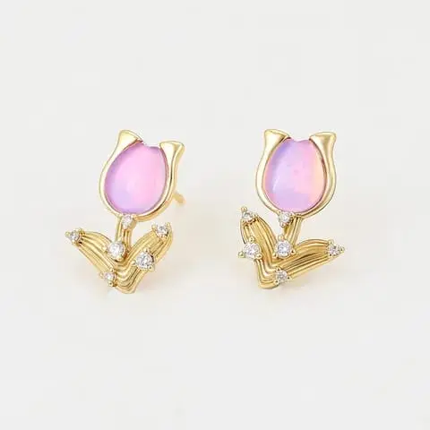 Aretes Xuping tulipán colorido cobre chapeado 2642439