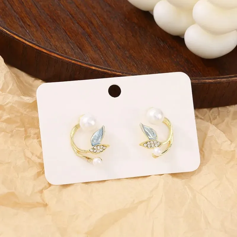 Aretes cola con perla aleación 240705