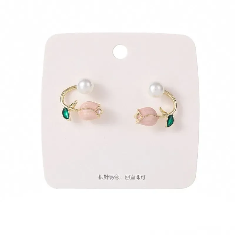 Aretes de tulipán Blanco 240706