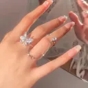 Anillo ajustable doble con cadena mariposa aleación 160901