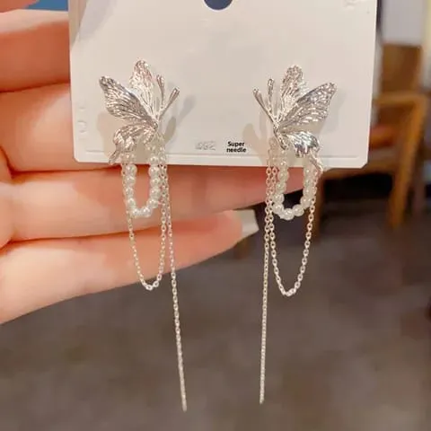 Aretes con borla de mariposa 160939