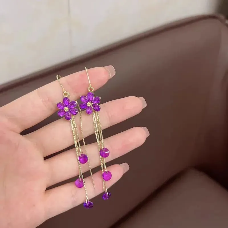 Aretes aleación con patron de flores 301003