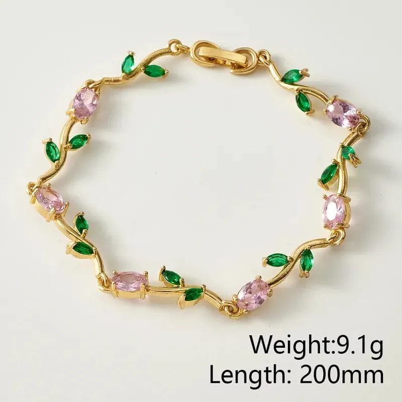 Pulsera con de tulipanes y circon  301005