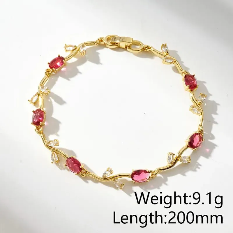 Pulsera con patron de tulipan y circon 301018