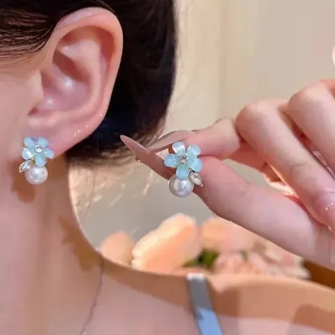 Aretes de perlas florales 301020