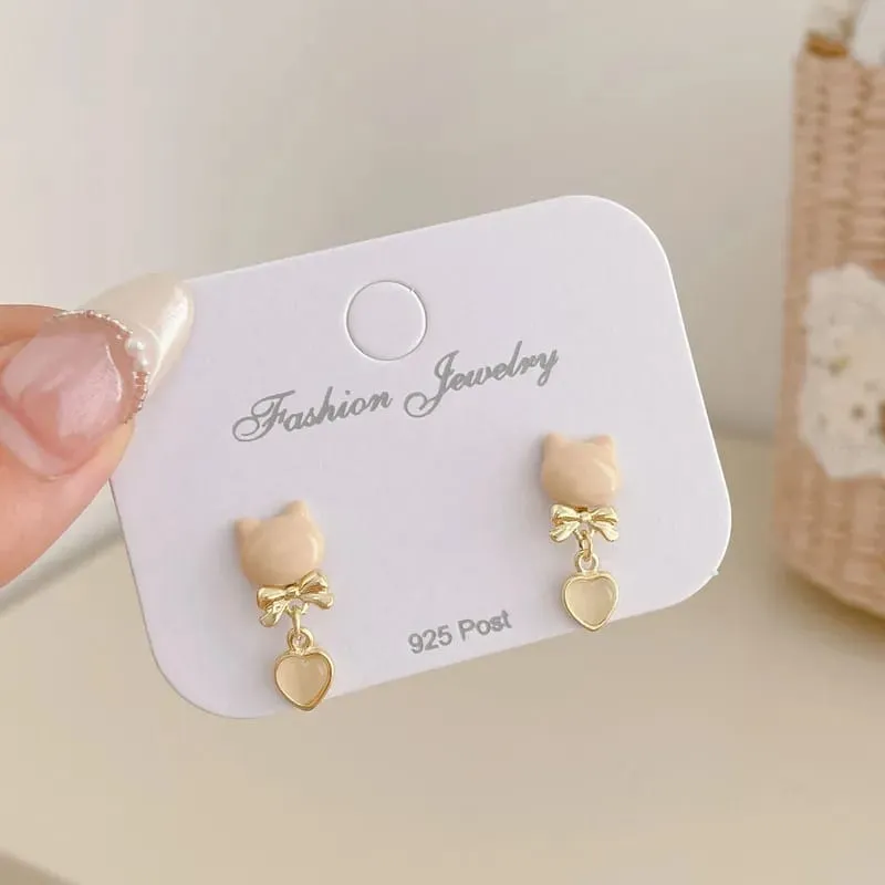 Aretes de corazon de gato 301023
