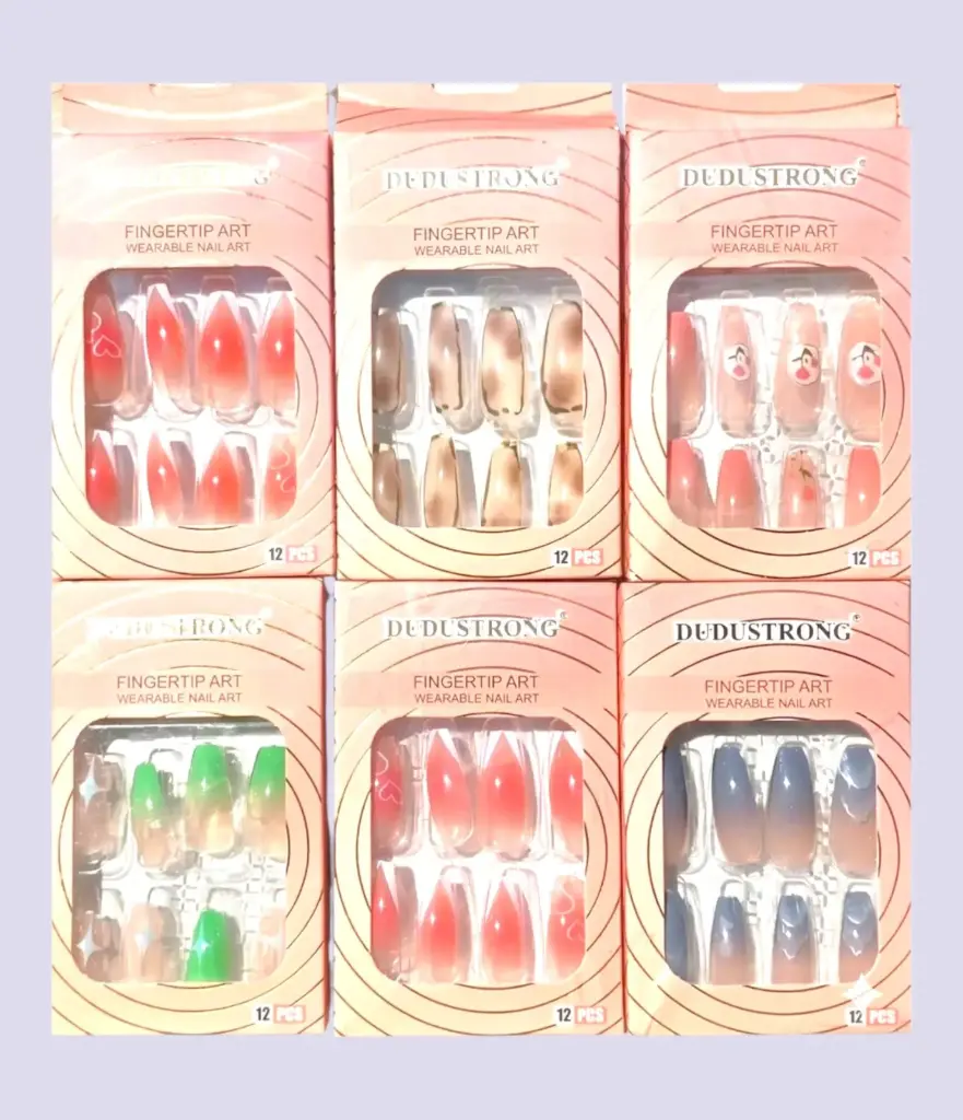 Docena set uñas rosa diseños surtido 102020 (12 unidades)