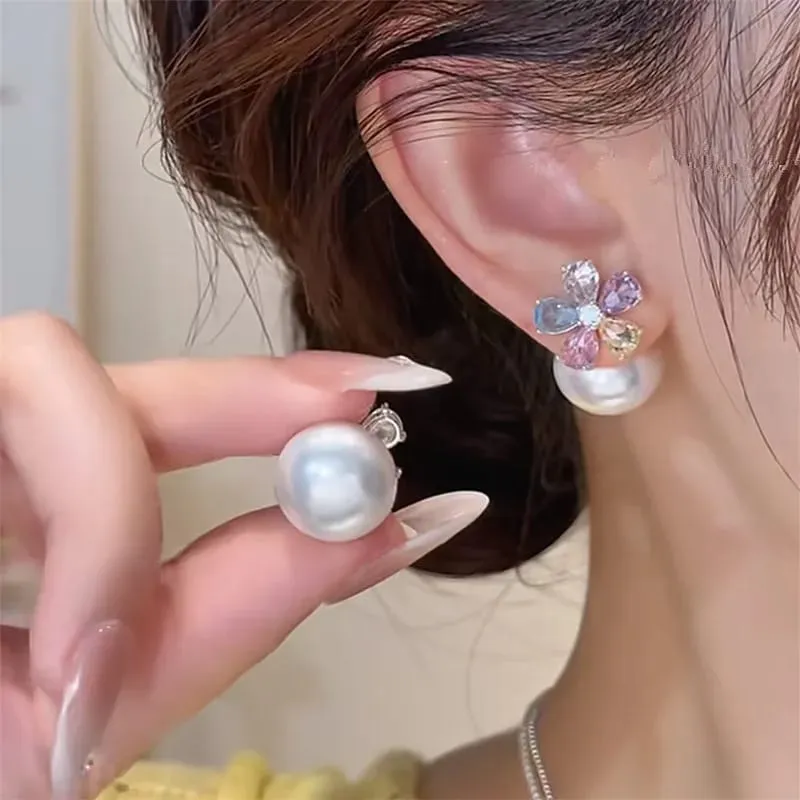 Aretes aleación con diseño geométrico y circonitas  160912
