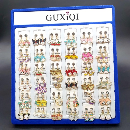 Set aretes Sanrio Fantasía fina 36 pares GXQ-2X-788