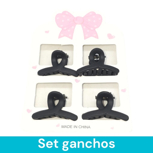 Set gancho p/cabello negro 23261