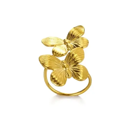 Anillo mariposa retro de acero/inoxidable 531811