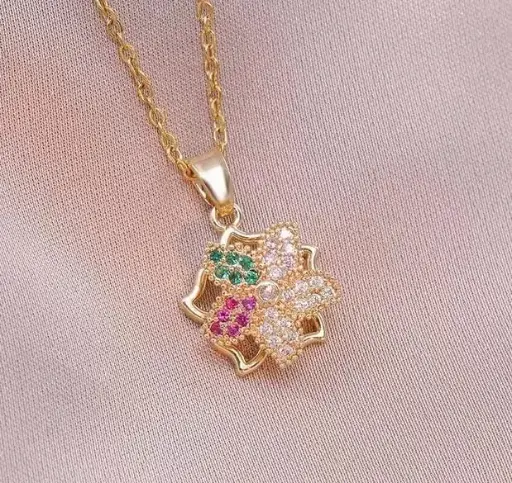 Collar flor multicolor giratoria de acero/titanio 260150