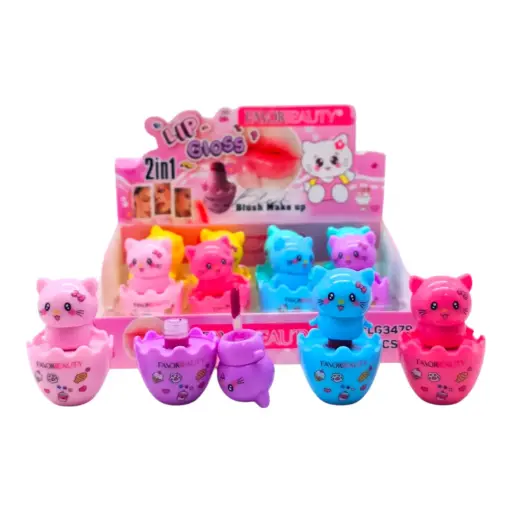 Kit lip gloss y labial Kitty L1240 (6 unidades)