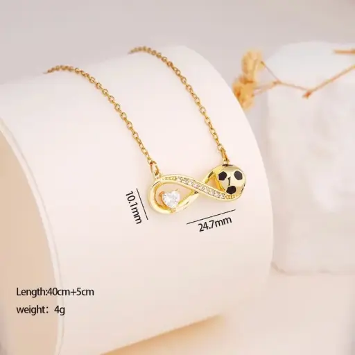 Collar infinito pelota de acero/titanio 260143