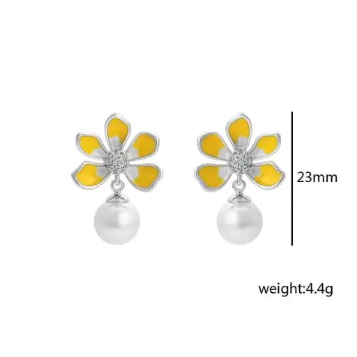 Aretes flor amarilla Xuping cobre 264733
