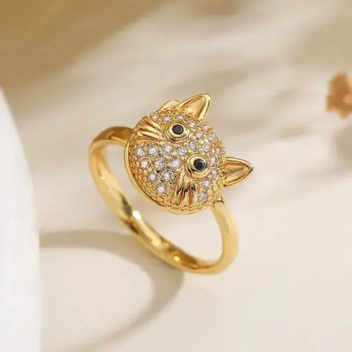Anillo giratorio gatito de cobre 2642432