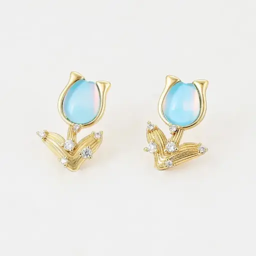 Aretes Xuping tulipán colorido cobre chapeado 2642439