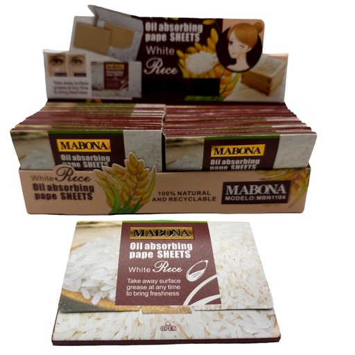 Papel de arroz absorbe grasa mabona MBN1104