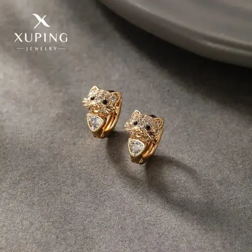 Argollas gatito Xupíng circón 260104